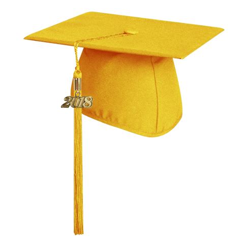 Matte Gold Graduation Cap With Tasselhigh School
