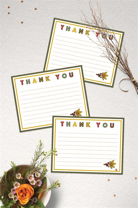 Free Printable Thanksgiving Thank You Cards
