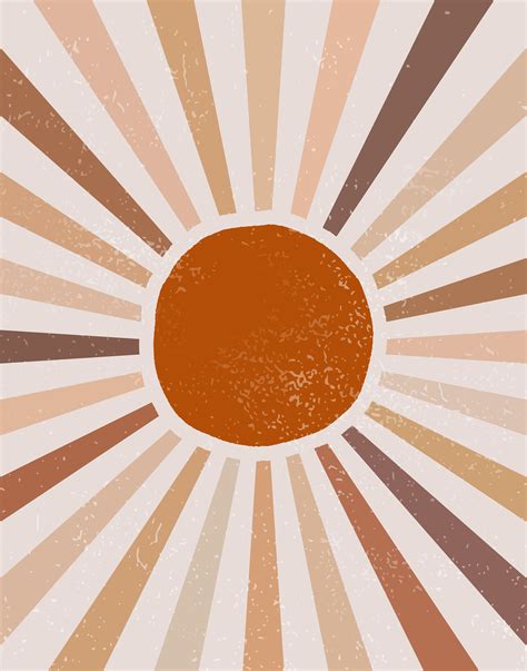 Large Sun Art Print, Abstract Sun Wall Art, Sun Rays Circle Print, Sun