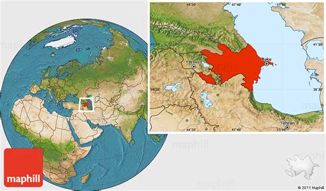 Satellite Location Map Of Azerbaijan