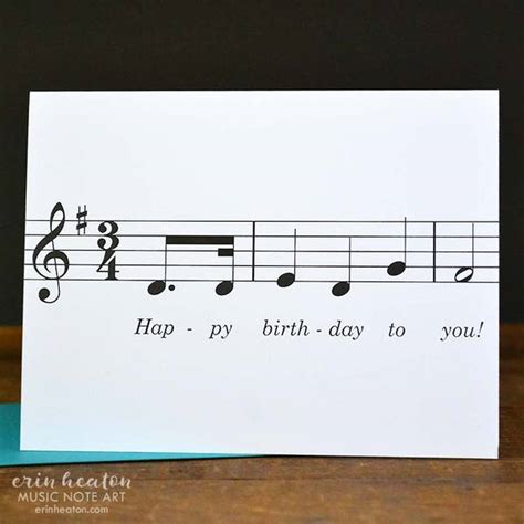 My son and his wife bought a home and they left a piano behind. Happy Birthday Song Music Note Card - Unique Musician ...