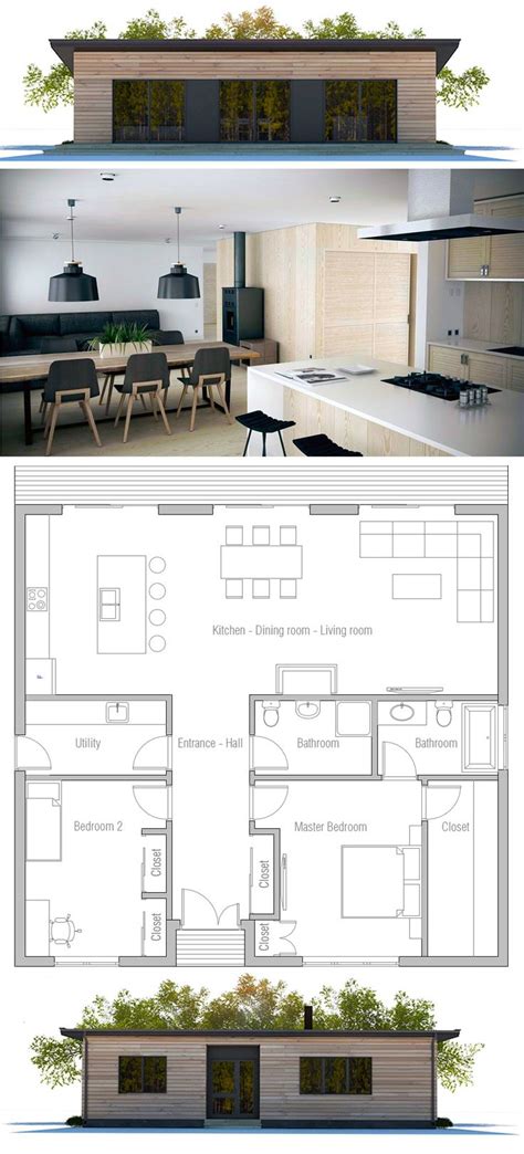 45 2 Bedroom Modern House Plan Top Style