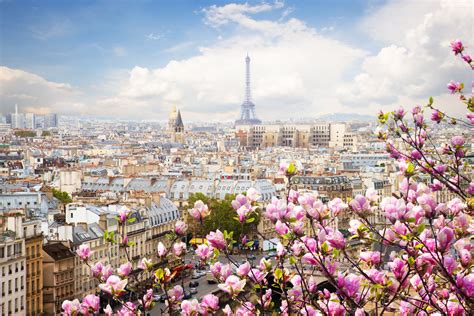 Download Cityscape City Eiffel Tower Blossom Spring France Man Made