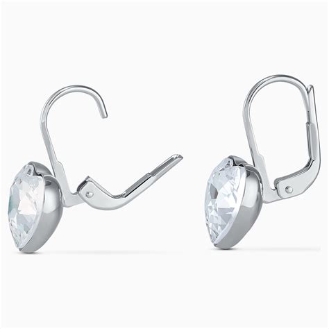 Swarovski Bella Heart Pierced Earrings White Rhodium Peters Of