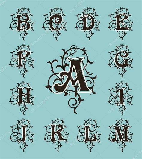 Vintage Set Capital Letters Stock Vector Image By ©pgmart 79171044