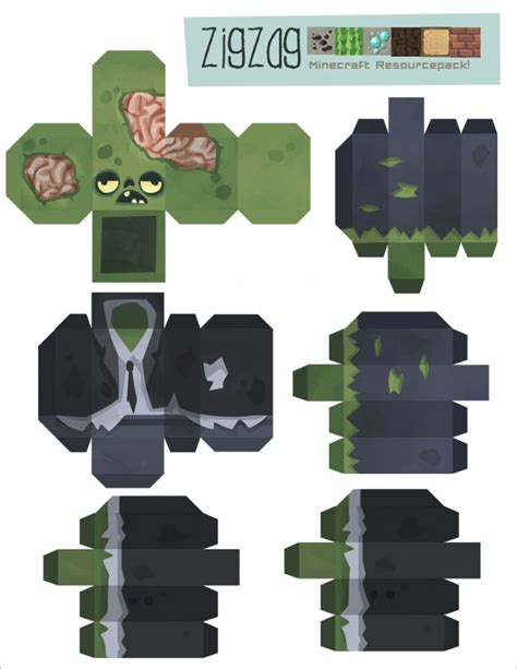 Minecraft Papercraft Bendable Zombie