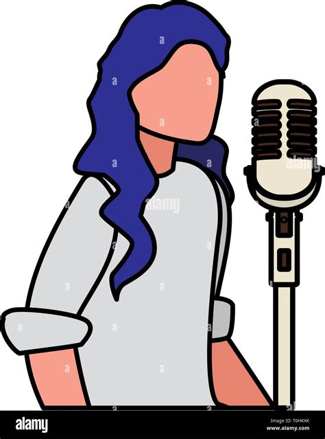 Female Singer With Microphone Character Vector Illustration Design Stock Vector Image And Art Alamy