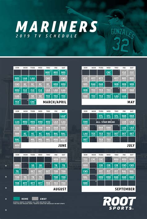 Seattle Mariners Printable Schedule