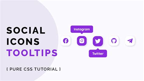 Social Media Icons With Tooltip Hover Effect Tutorial
