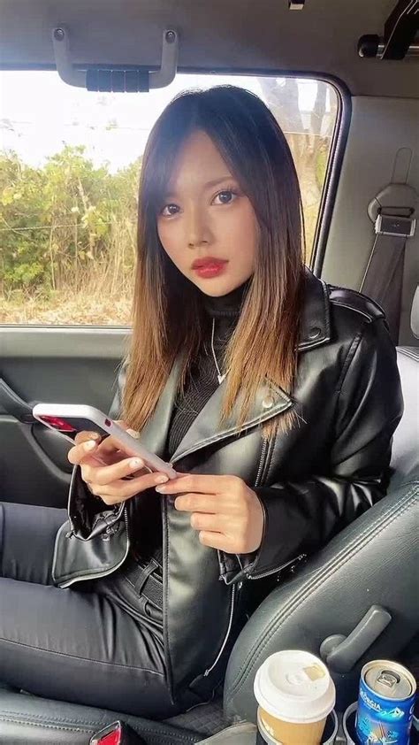 leather coats leather jackets most beautiful faces beautiful asian women asian woman asian