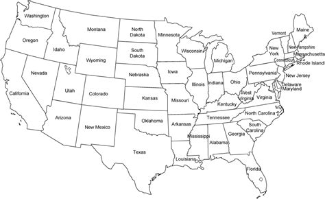 Maps United States Map Black And White