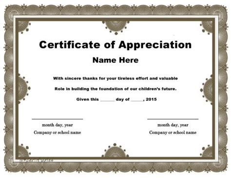 30 Professional Certificate Of Appreciation Templates Printabletemplates