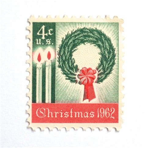 10 Vintage Christmas Postage Stamps Unused 1962 Christmas Etsy