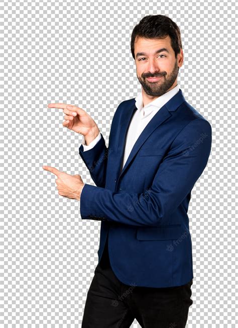 Premium Psd Handsome Man Pointing To The Lateral