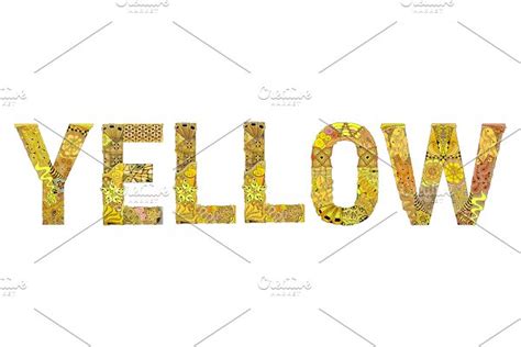 Word Yellow Pre Designed Photoshop Graphics Creative Market