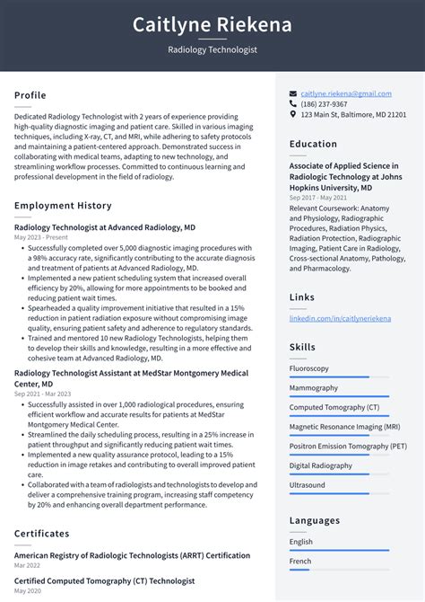 top 18 radiology technologist resume objective examples