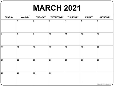 March 2020 Calendar Free Printable Monthly Calendars