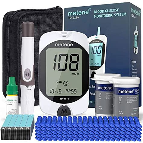 Metene TD Blood Glucose Monitor Kit Glucometer Strips