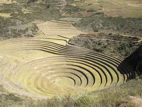 Incan Ruins At Moray Cusco Peru South America Inca Architecture