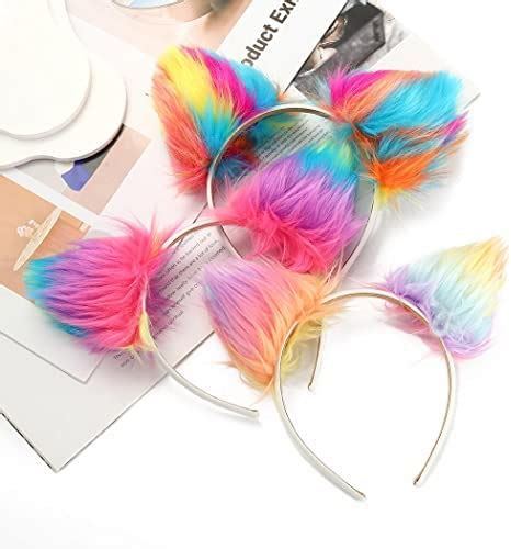 Catery Cat Ears Headbands Cute Rainbow Ears Hair Hoop