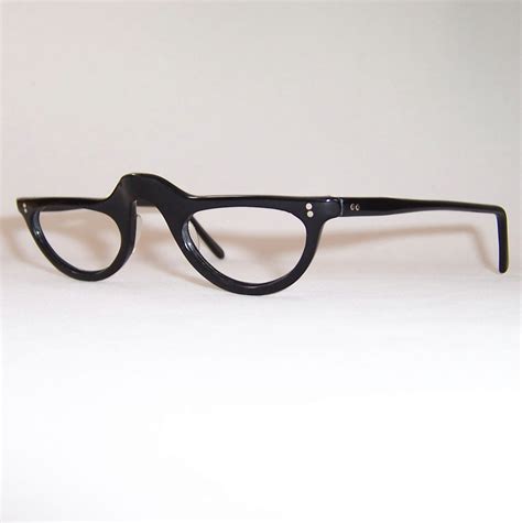 Vintage Black Nhs “824” Half Eye Spectacles Dead Mens Spex
