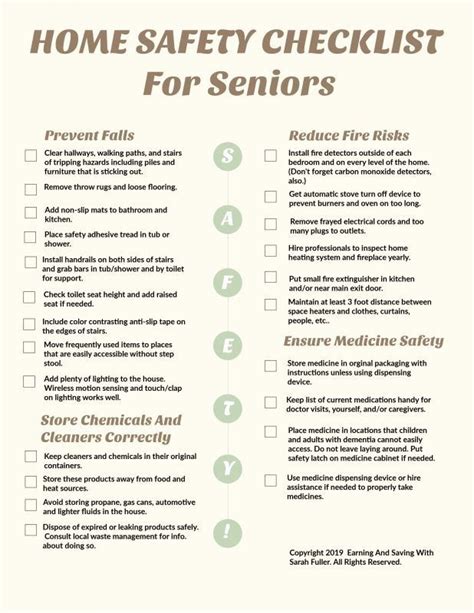Home Safety Checklist For Seniors Earning And Saving With Sarah Home Safety Checklist Home