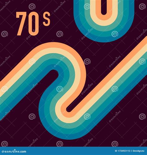 70s 1970 Abstract Vector Stock Retro Lines Background Vector