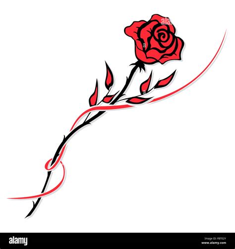 Rose Tattoo Black Red Illustration Hi Res Stock Photography And Images