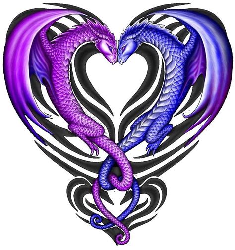 Two Beautiful Dragons Forming A Heartr • Millions Of Unique Designs By