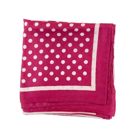 Vintage Fuschia And White Polka Dot Square Silk Scarf Etsy Square