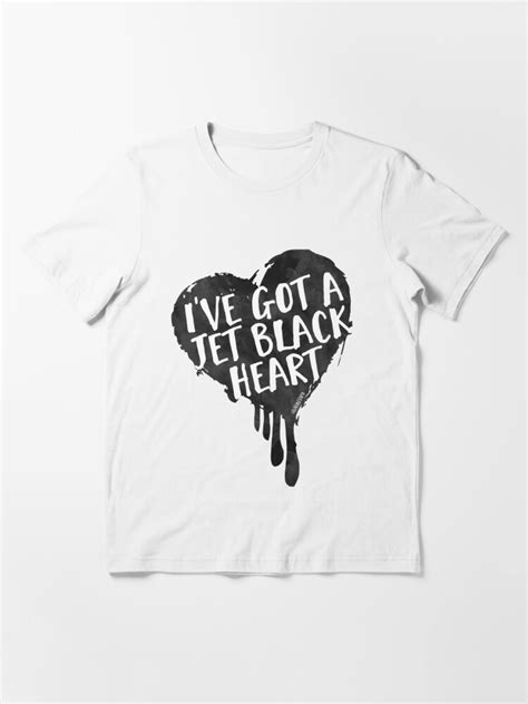 Jet Black Heart T Shirt For Sale By Afiretami Redbubble Calum T