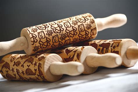 Set Of 4 Mini Rolling Pins Laser Engraved Rolling Pin Etsy