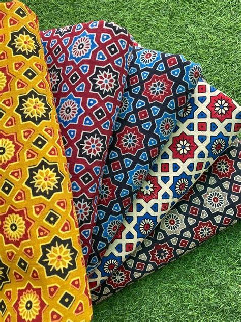 Block Printed Ajrak Cotton Fabric Multicolour At Rs 115meter In Bengaluru