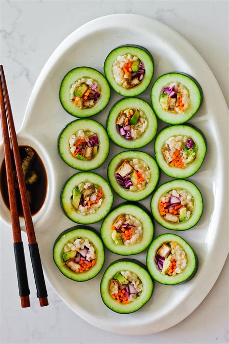 Cucumber Sushi Rolls Vegan Sushi Rolls Diy Sushi Sushi Ideas Sushi Without Rice Whole Food