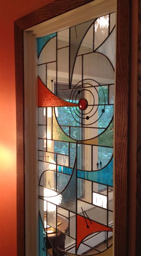Mid Century Modern Stained Glass Window Custom Design Modern