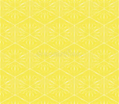 Seamless Geometric Vector Pattern With Hexagonal Shapes And Pale Yellow