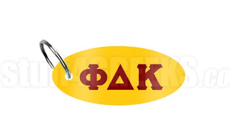 Phi Delta Kappa Key Chain With Greek Letters Gold