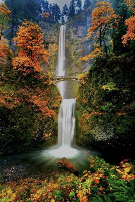 Waterfall At Autumn Autumn Scenery Waterfall Beautiful Waterfalls