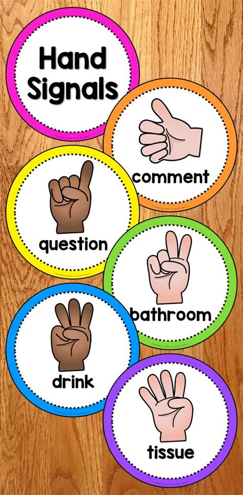 FREE Classroom Hand Signals Display Classroom Hand Signals Free