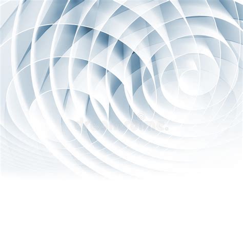 White 3d Spirals With Light Blue Shadows Abstract Art