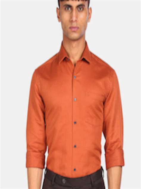 Buy Arrow Men Orange Slim Fit Casual Shirt Shirts For Men 18379572