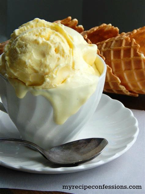 Recipe card for homemade vanilla ice cream furthermore, store ice cream in airtight container to avoid ice crystals from forming on top. Homemade French Vanilla Ice Cream - My Recipe Confessions | Ice cream maker recipes, Cuisinart ...