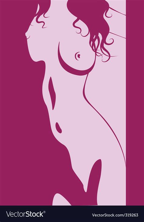 Beautiful Artwork Nude Woman Silhouette Royalty Free Vector