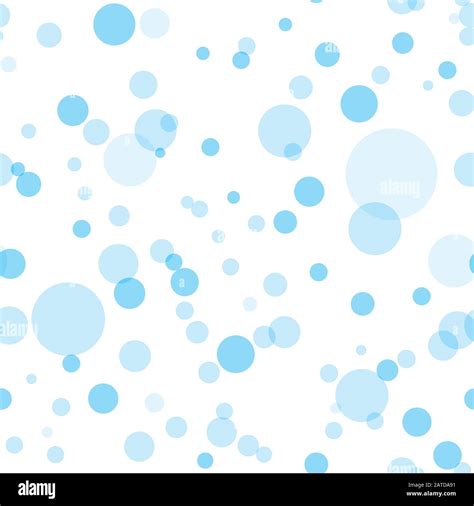 Transparent Circles Seamless Pattern Sky Blue Bubbles On White