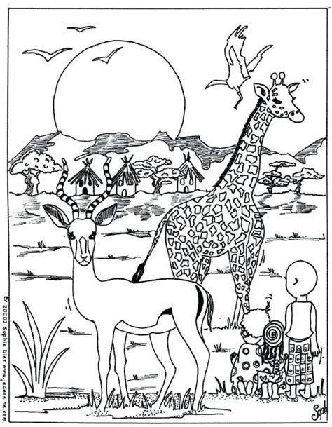 Coloriage Animaux Afrique Maternelle Giraffe Coloring Pages Animal