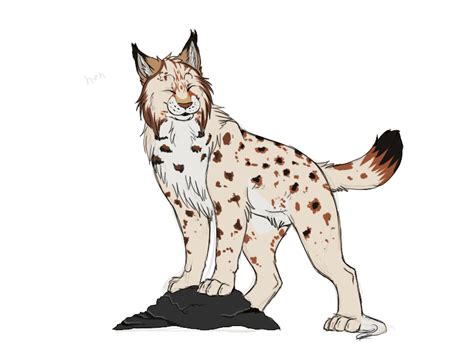 Furrybooru Ambiguous Gender Eyes Closed Feline Feral Fur Lynx Mammal Smile Solo Standing