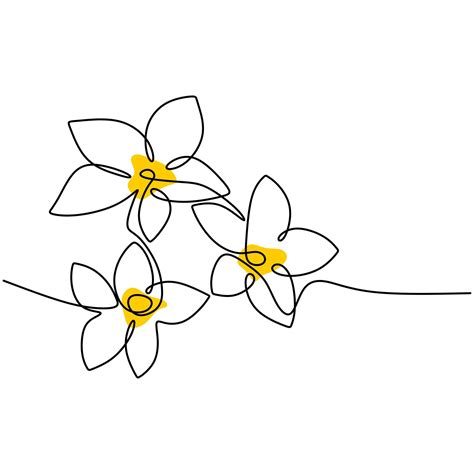 Beautiful Flower In Minimal Line Style Continuous Single Line Drawing Of Flower Hand Drawn