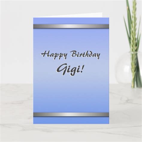 Happy Birthday Gigi Card Simple Blank On Inside