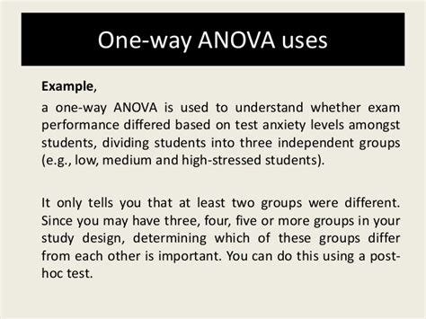 We often run anova in 2 steps there's many ways to run the exact same anova in spss. One way anova final ppt.