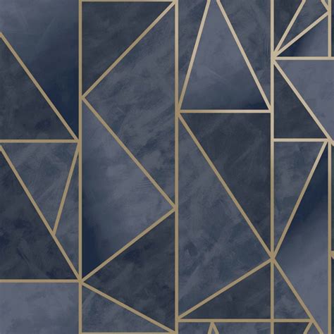Charon Navygold Wallpaper Holden 91143 Geometric Wallpaper